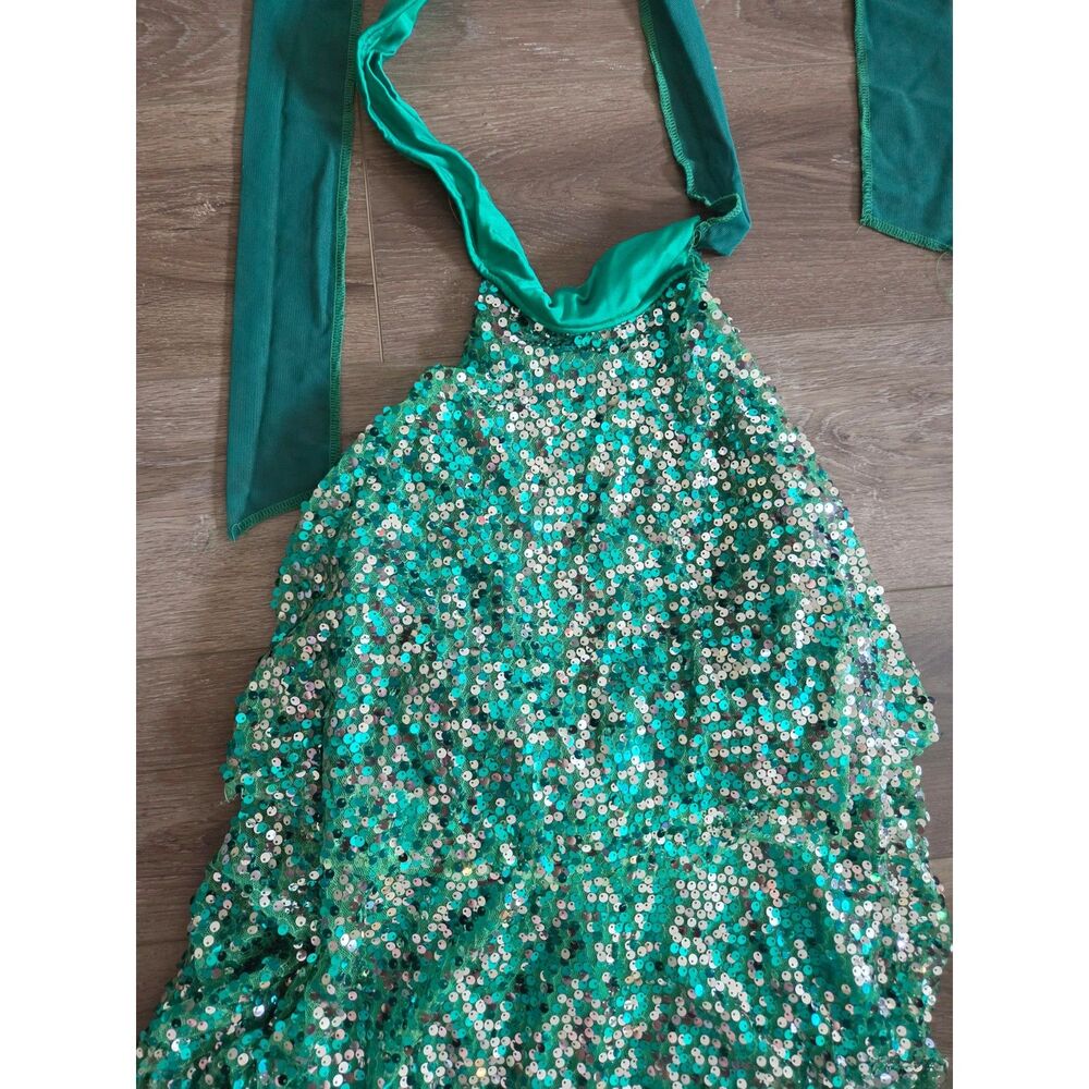 Green Sequin Halter Flapperesque Costume